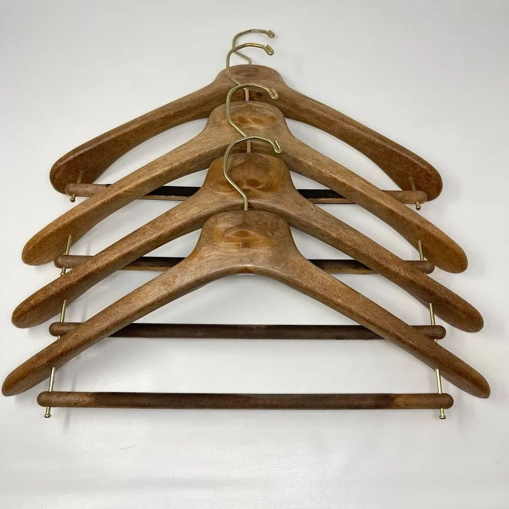 Samuelsohn Suit Coat Hanger Heavy Duty Composite Wood Lot of 4 Hangers Clothing